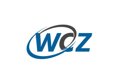 Logo tasarımı için grafik alfabe tipografisi, vektör illüstrasyonu, wcz harfleri