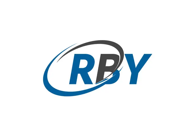 Rby Carta Criativo Moderno Elegante Design Logotipo Swoosh — Vetor de Stock
