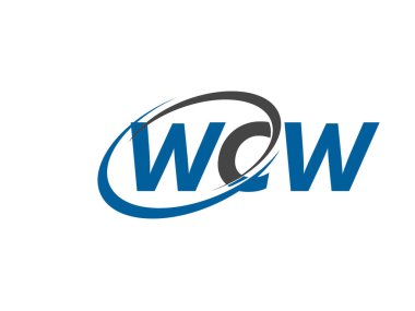Logo tasarımı için grafik alfabe tipografisi, vektör çizimi, harfler wcw