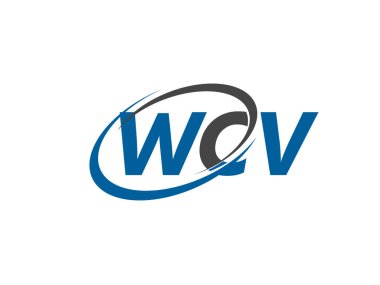Logo tasarımı için grafik alfabe tipografisi, vektör illüstrasyonu, wcv harfleri