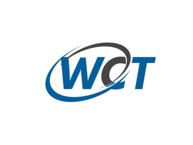 Logo tasarımı için grafik alfabe tipografisi, vektör illüstrasyonu, wct harfleri