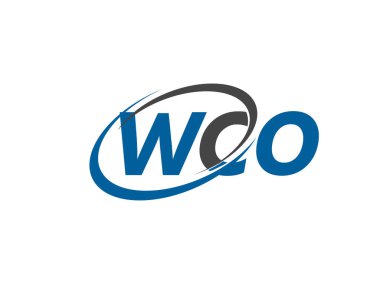 Logo tasarımı için grafik alfabe tipografisi, vektör illüstrasyonu, wco harfleri