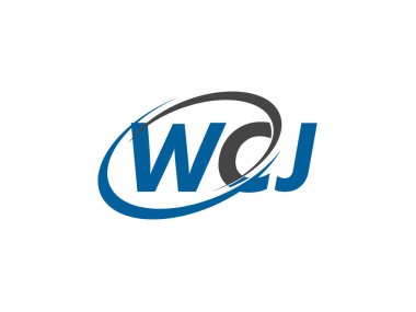 Logo tasarımı için grafik alfabe tipografisi, vektör illüstrasyonu, wcj harfleri
