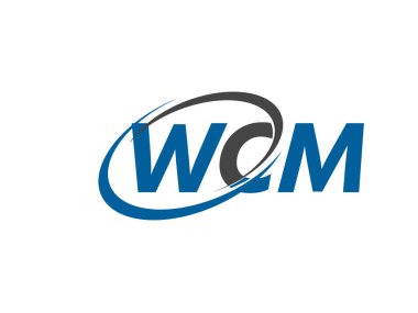 Logo tasarımı için grafik alfabe tipografisi, vektör çizimi, harfler wcm
