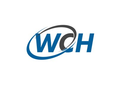 Logo tasarımı için grafik alfabe tipografisi, vektör illüstrasyonu, harfler wch