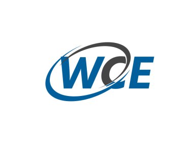Logo tasarımı için grafik alfabe tipografisi, vektör illüstrasyonu, wce harfleri