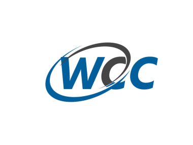 Logo tasarımı, vektör illüstrasyonu, wcc harfleri için grafik alfabe tipografisi
