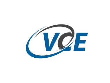 Logo tasarımı, vektör illüstrasyonu, vce harfleri için grafik alfabe tipografisi
