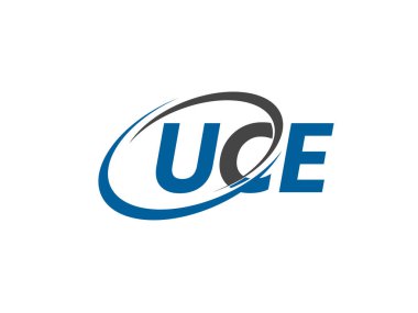 Logo tasarımı için grafik alfabe tipografisi, vektör çizimi, harfler uce