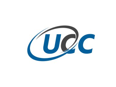 Logo tasarımı için grafik alfabe tipografisi, vektör illüstrasyonu, ucc harfleri