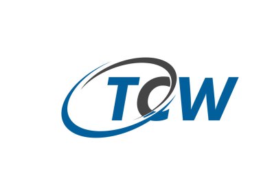 Logo tasarımı için grafik alfabe tipografisi, vektör illüstrasyonu, tcw harfleri