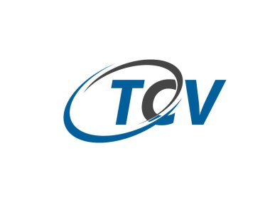 Logo tasarımı için grafik alfabe tipografisi, vektör illüstrasyonu, tcv harfleri
