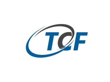 Logo tasarımı, vektör illüstrasyonu, tcf harfleri için grafik alfabe tipografisi