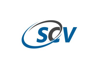 Logo tasarımı için grafik alfabe tipografisi, vektör illüstrasyonu, scv harfleri