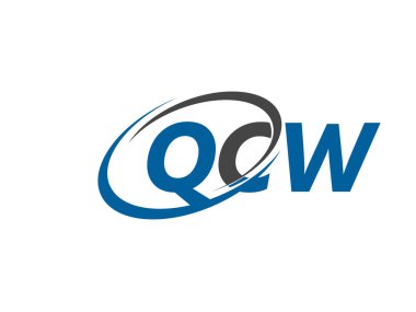 QCW harfleri yaratıcı modern zarif logo tasarımı