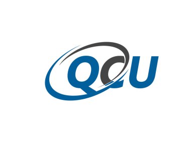 QCU harfleri yaratıcı modern zarif logo tasarımı