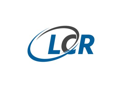 Logo tasarımı için grafik alfabe tipografisi, vektör illüstrasyonu, lcr harfleri