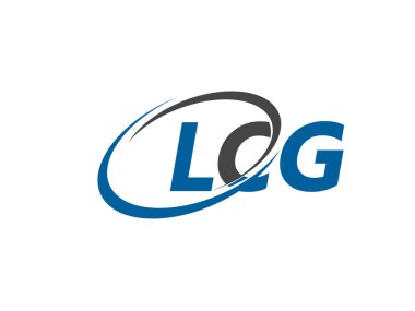 Logo tasarımı için grafik alfabe tipografisi, vektör illüstrasyonu, lcg harfleri