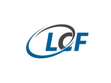 Logo tasarımı için grafik alfabe tipografisi, vektör illüstrasyonu, lcf harfleri