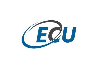 ECU harfleri modern zarif logo tasarımı.