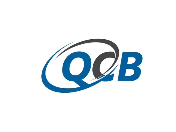 Qcb Lettere Creativo Moderno Elegante Swoosh Logo Design — Vettoriale Stock