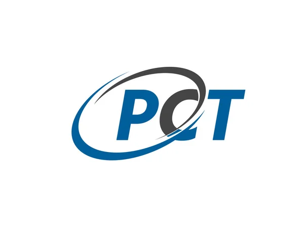 Pct Letters Creatief Modern Elegant Swoosh Logo Ontwerp — Stockvector