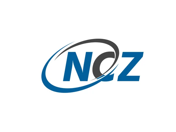 Ncz Lettere Creativo Moderno Elegante Swoosh Logo Design — Vettoriale Stock