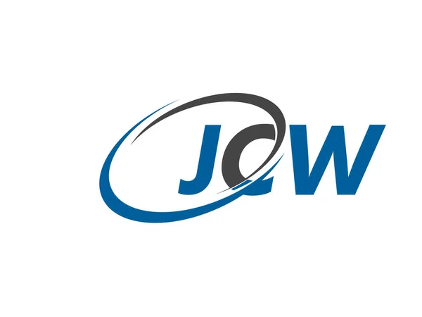 Jcw Dopis Kreativní Moderní Elegantní Swoosh Logo Design — Stockový vektor