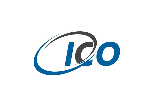 Ico Буква Креативный Современный Элегантный Дизайн Логотипа Swoosh — стоковый вектор