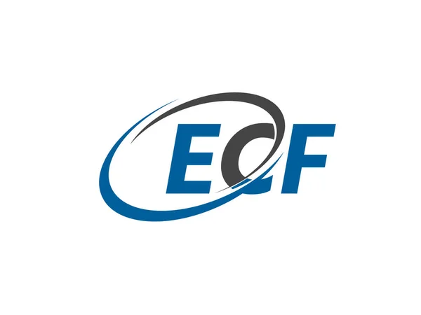 Ecf Letters Creatief Modern Elegant Swoosh Logo Ontwerp — Stockvector
