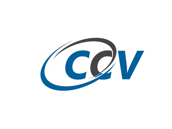 Ccv Буквы Креативный Современный Элегантный Дизайн Логотипа Swoosh — стоковый вектор