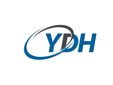 Logo tasarımı için YDH harfleri grafiksel alfabe tipografisi