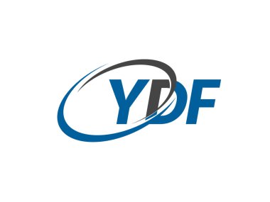 Logo tasarımı için YDF harfleri grafiksel alfabe tipografisi