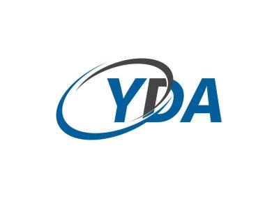 Logo tasarımı için YDA harfleri grafiksel alfabe tipografisi