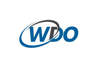 WDO harfleri logo tasarımı için grafik alfabe tipografisi