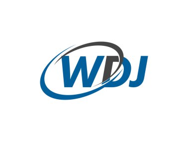 Logo tasarımı için WDJ harfleri grafik alfabe tipografisi