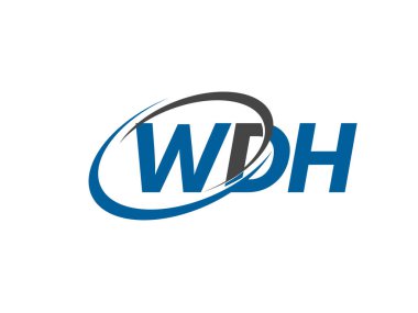 Logo tasarımı için WDH harfleri grafik alfabe tipografisi