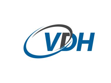 Logo tasarımı için VDH harfleri grafik alfabe tipografisi