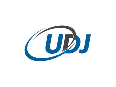 Logo tasarımı için UDJ harfleri grafik alfabe tipografisi