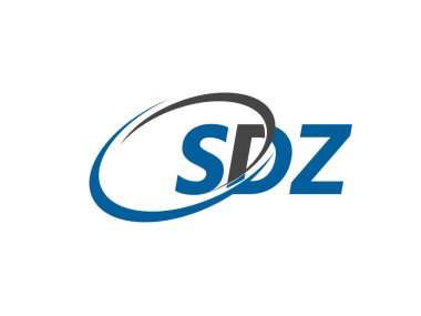 Logo tasarımı için SDZ harfleri grafik alfabe tipografisi