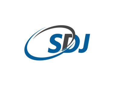 Logo tasarımı için SDJ harfleri grafiksel alfabe tipografisi