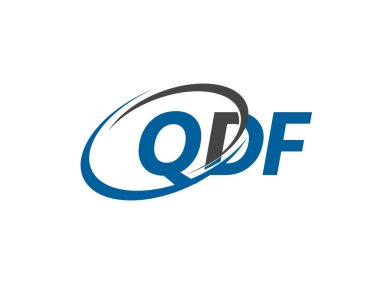 Logo tasarımı için QDF harfleri grafik alfabe tipografisi