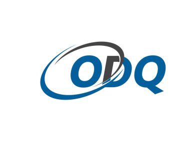 Logo tasarımı için ODQ harfleri grafik alfabe tipografisi