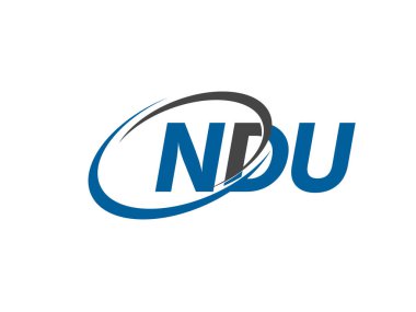 Logo tasarımı için NDU harfleri grafik alfabe tipografisi