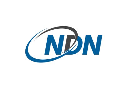 Logo tasarımı için NDN harfleri grafik alfabe tipografisi