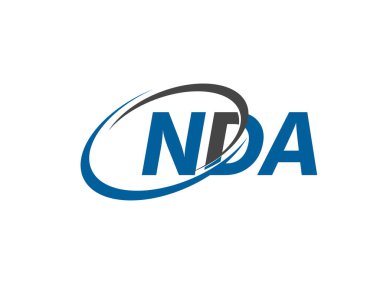 Logo tasarımı için NDA harfleri grafik alfabe tipografisi