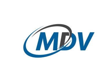 Logo tasarımı için MDV harfleri grafiksel alfabe tipografisi