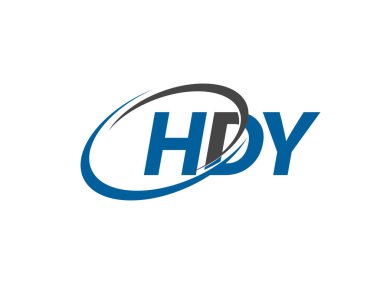 Logo tasarımı için HDY harfleri grafiksel alfabe tipografisi