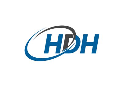 Logo tasarımı için HDH harfleri grafik alfabe tipografisi
