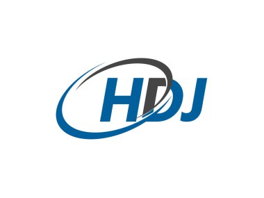 Logo tasarımı için HDJ harfleri grafiksel alfabe tipografisi
